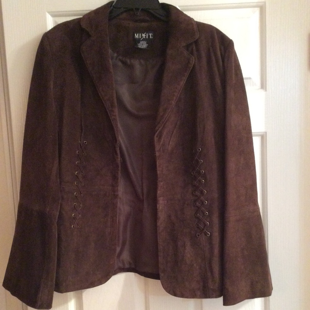 Vintage Y2K Brown cowhide boho jacket FestivaL!!